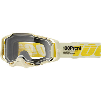 100% Armega Goggle - Barley - Clear 50004-00026