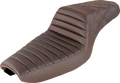 SADDLEMEN Step-Up Seat - Front Tuck-n-Roll/Rear Lattice Stitch - Brown 807-03-176BR