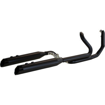 KHROME WERKS 2-into-1-into-2 Dominator-SR Exhaust System - Black - Without End Caps - Twin Cam Touring 200830-SR