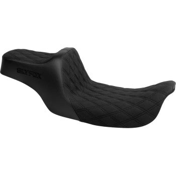 SLYFOX High Noon Seat - Double Diamond - Black Logo - Black Stitch - FLH/FLT '97-'07 4702C-SlyFox