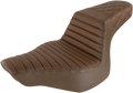 SADDLEMEN Step-Up Seat - Front Tuck-n-Roll/Rear Lattice Stitch - Brown 813-27-176BR