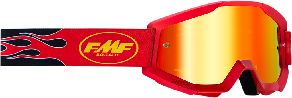 FMF Youth PowerCore Goggles - Flame - Red - Red Mirror F-50055-00004 2601-3021