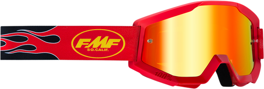 FMF Youth PowerCore Goggles - Flame - Red - Red Mirror F-50055-00004 2601-3021