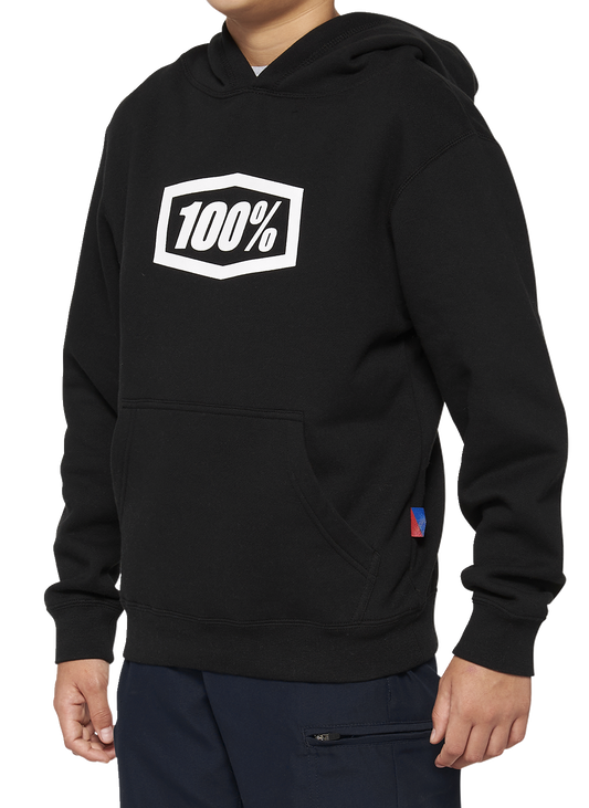 100% Youth Icon Hoodie - Black - Large 20030-00002