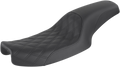 SADDLEMEN Profiler Seat - Front Lattice/Rear Smooth - Black - Dyna 891-04-149