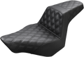 SADDLEMEN Step-Up Seat - Full Lattice Stitch - Black - FXSB 813-27-175