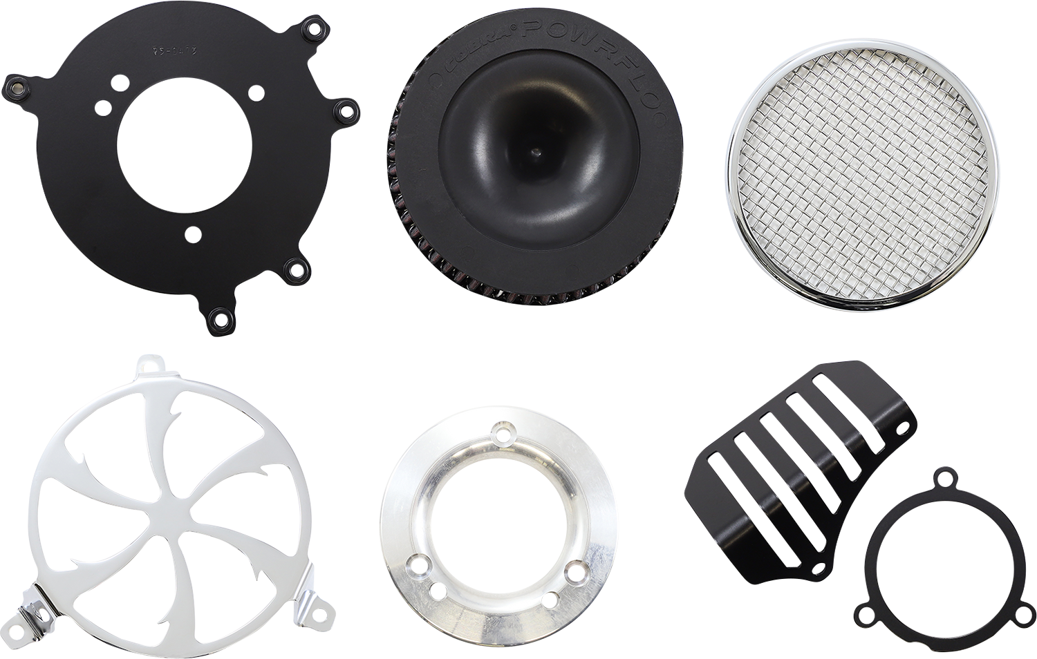 COBRA Air Filter - Swept - Chrome 606-0101-01-SB
