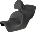 SADDLEMEN Seat - Roadsofa - With Backrest - Full Lattice Stitch - Black H88-07-182BR