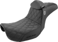 SADDLEMEN Seat - Pro Series SDC Performance With Backrest - Full Lattice Stitch/Lumbar Gripper - Black SC80604DBKRT