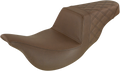 SADDLEMEN Step-Up Seat - Extended Reach - Rear Lattice Stitch - Brown - '08-'23 FL 808-07B-173BREX