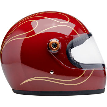 BILTWELL Gringo S Helmet - Flames - Gloss Garnet Red - Small 1003-594-502