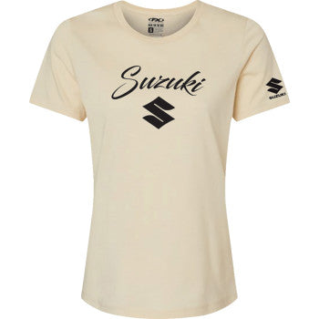 FACTORY EFFEX Women's Suzuki Script T-Shirt - Heather Cream - Medium 27-87442