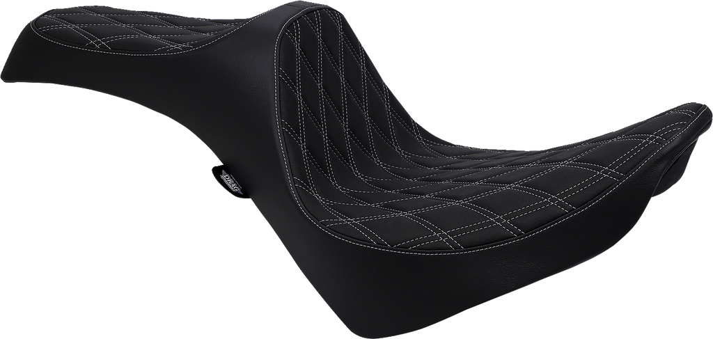 DRAG SPECIALTIES Predator III Seat - Double Diamond - Silver Stitching - FL/FX '18-'22 0802-1146