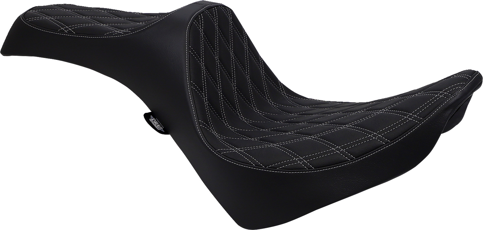 DRAG SPECIALTIES Predator III Seat - Double Diamond - Silver Stitching - FL/FX '18-'22 0802-1146