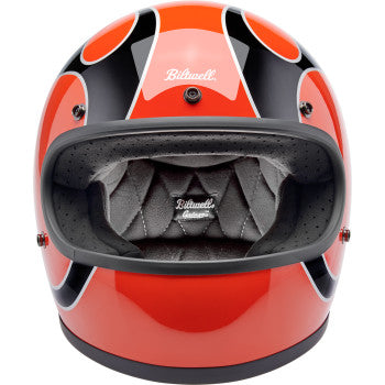 BILTWELL Gringo Helmet - Flames - Competition Orange - Small 1002-593-502