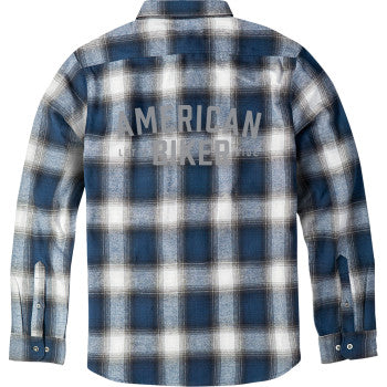 American Biker American Biker Mr Piston Flannel Shirt - Blue - 3XL ABBPISTON02ST61BL3R