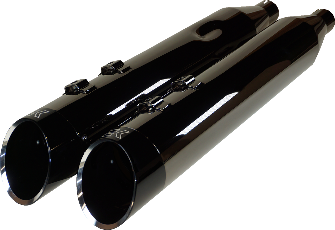 KHROME WERKS 4-1/2" HP-Plus Slip-On Mufflers - Eclipse with Edge Tip 201675