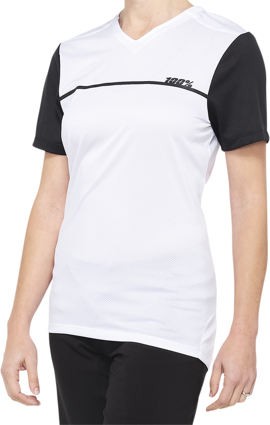 100% Women's Ridecamp Jersey - Short-Sleeve - White/Black - XL 40035-00011