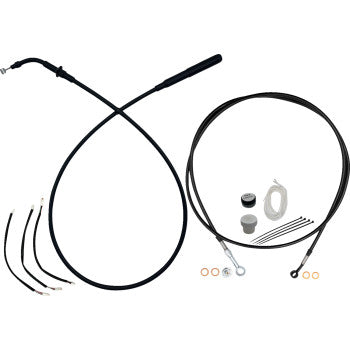 FAT BAGGERS INC. EZ Install Kit - 10" Handlebars - Upper Clutch - Full Length - Black 249010-B