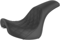 SADDLEMEN Profiler Seat - Front Lattice/Rear Smooth - Black - FXSTD 800-02-149