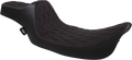 DRAG SPECIALTIES Extended Reach Predator III Seat - Double Diamond - Black w/ Red Thread NOT A 2-UP SEAT 8011371