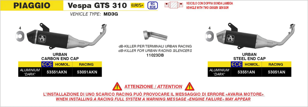 Arrow Exhaust 11023DB