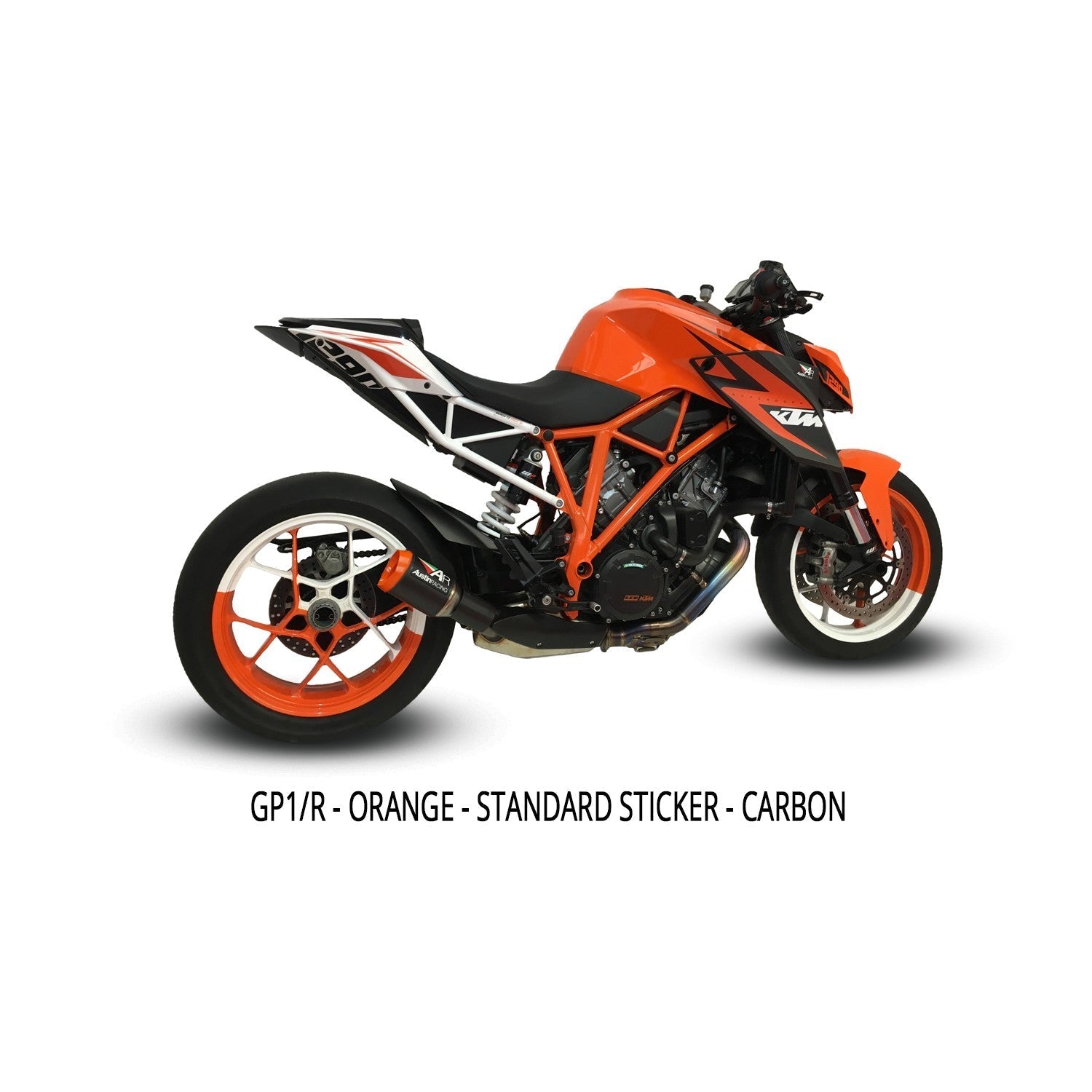 IN STOCK Austin Racing V3 BLACK ORANGE TIP    SLIP-ON 2014 - 2019 KTM SUPERDUKE 1290 R & 2016 - 2023 GT  AR52