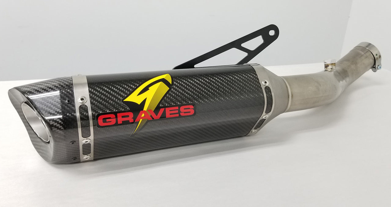 Graves motorsports rsv4 2017-2020 cat eliminator carbon exhaust system