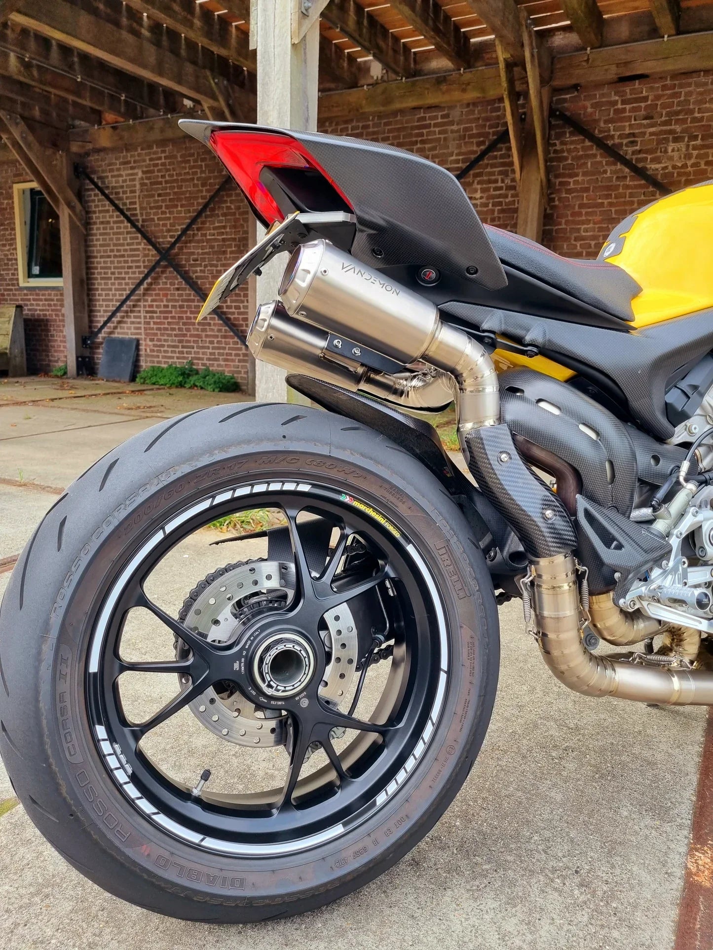 Vandemon Ducati Panigale & Streetfighter V4 Titanium High Mount 3/4 Slip-On 2018-22 DUCV4SFTIMUFHMA VA-120