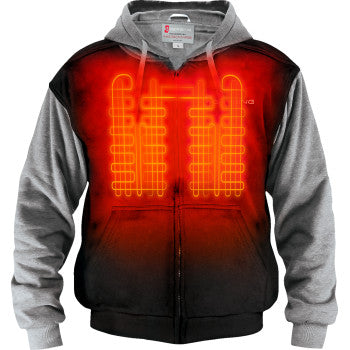 GERBING HEATED CLOTHING 7 V Battery Heated Hoodie - Black - 2XL GERHDY7VUNIBLKXXL