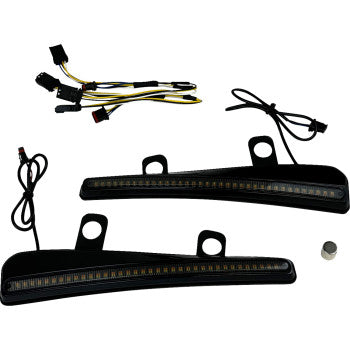 CUSTOM DYNAMICS Windshield Trim - LED - Turn Signal - Black - Smoke Lens CD-RG23-SWT-B