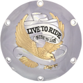 DRAG SPECIALTIES Live to Ride Derby Cover - 6-Hole - Gold 33-0067CGA