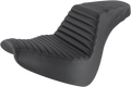 SADDLEMEN Step-Up Seat - Front Tuck-n-Roll/Rear Lattice Stitch - Black 818-31-176