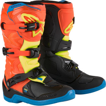 ALPINESTARS Youth Tech3S Boots - Orange/Blue/Yellow/Black - US 4 2014024-4755-4