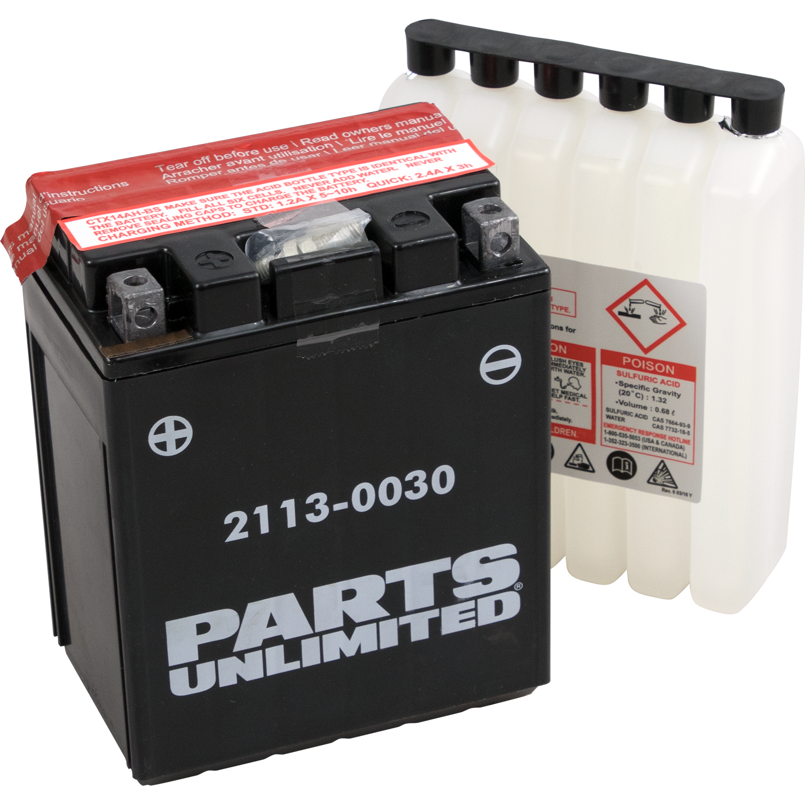Parts Unlimited Agm Battery - Ytx14ahbs .798l Ctx14ah-Bs