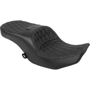 DRAG SPECIALTIES SEATS Forward Position Freedom Seat - Vinyl - Black Double Diamond Stitch - FLH/FLT '23-'25 0801-2167