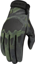 Open Box new  ICON Hooligan™ Battlescar Gloves - Green - Medium 3301-4124