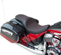 DRAG SPECIALTIES Low Profile Touring Seat - Double Diamond w/ Red Stitching - '14-'22 Indian 0810-2261