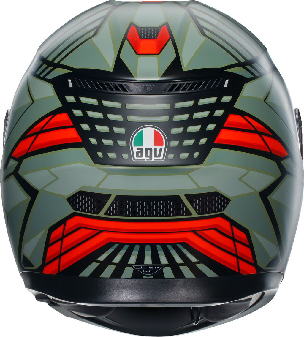 AGV K3 Helmet - Decept - Matte Black/Green/Red - XL 2118381004010XL