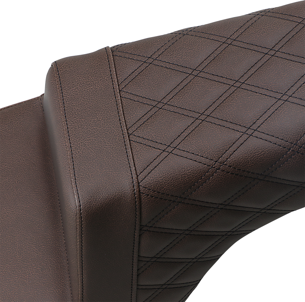 SADDLEMEN Step Up Seat - Front Smooth/Rear Lattice - Brown - Indian I14-07-173BR