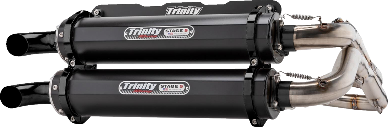 TRINITY RACING Dual Exhaust - Cerakote Black 	RZR RS1 4x4  2018-2022 TR-4166D-C2