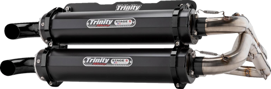 TRINITY RACING Dual Exhaust - Cerakote Black 	RZR RS1 4x4  2018-2022 TR-4166D-C2