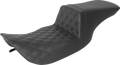 SADDLEMEN Step-Up Seat - Front Lattice Stitch - Black - FLH 897-06-192