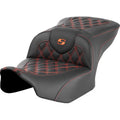 SADDLEMEN Roadsofa™ Seat - without Backrest - Orange Lattice Stitch - FLTR/FLHX '23-'24 823-07-18203