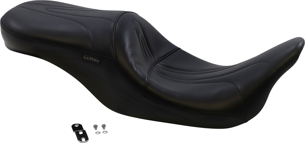 LE PERA Sorrento 2-Up Seat - Stitched - Black - FLHT LK-907