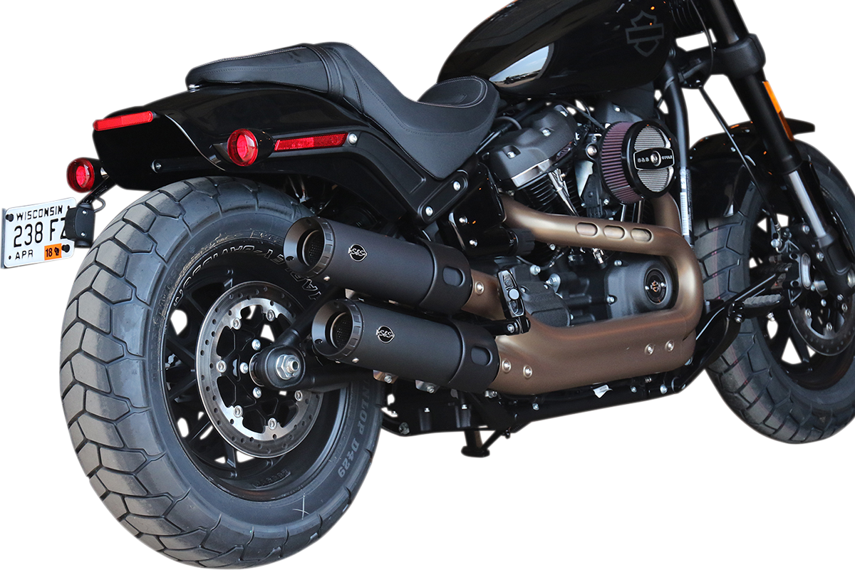 S&S CYCLE Ceramic Black Grand National Mufflers for Fat Bob 550-0734