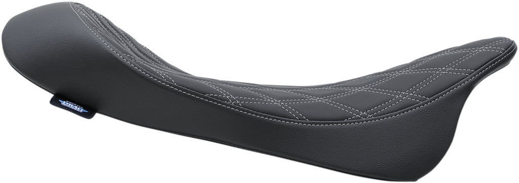 DRAG SPECIALTIES Low Solo Seat - Double Diamond - Silver Stitch - FL '08-'22 0801-1153