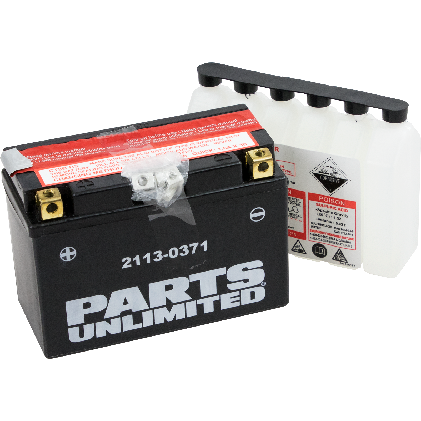 Parts Unlimited Agm Battery - Yt9b-Bs Ct9b-Bs