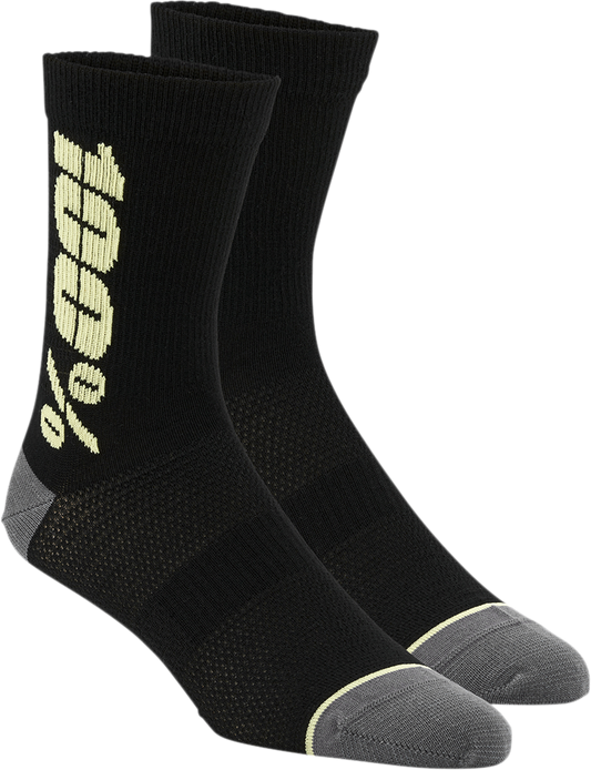 100% Rythym Socks - Black/Yellow - Small/Medium 24006-014-17