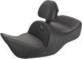 SADDLEMEN Heated Roadsofa Seat - Carbon Fiber - Includes Backrest - Black - GL H01-07-185BRHCT